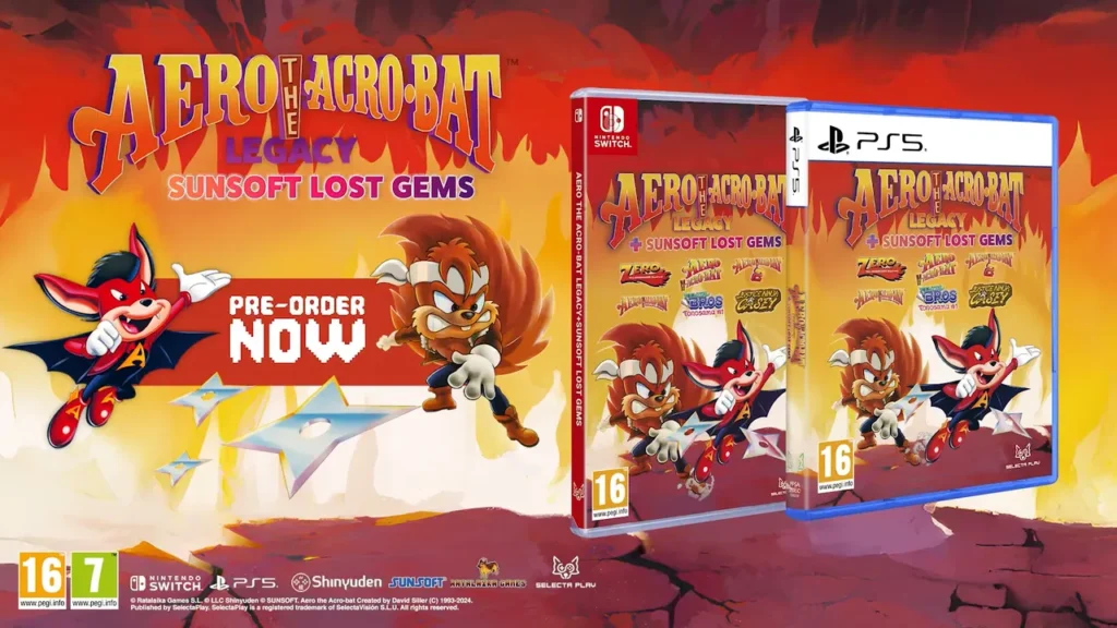 Aero the Acro-Bat Legacy + SUNSOFT Lost Gems edición física Switch PS5