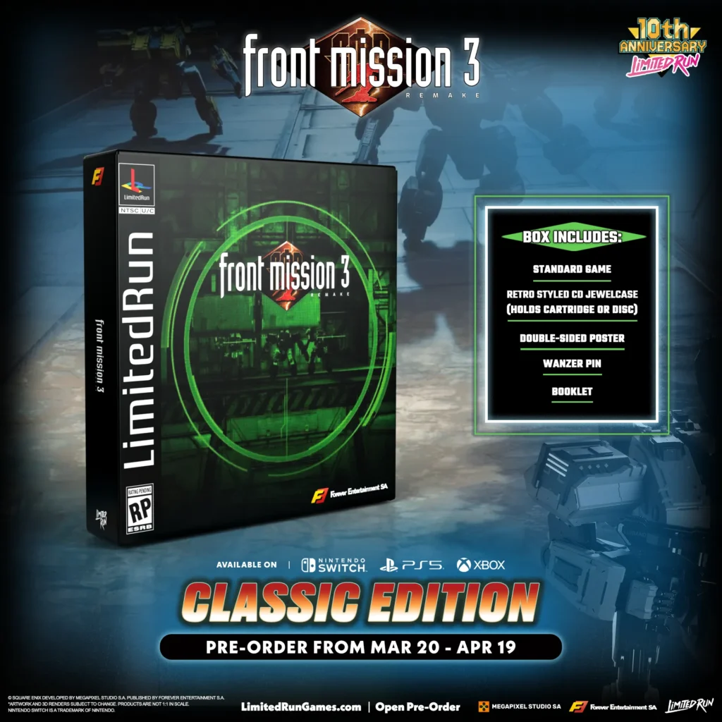 Front Mission 3 Remake Classic Edition PS5 Xbox Switch