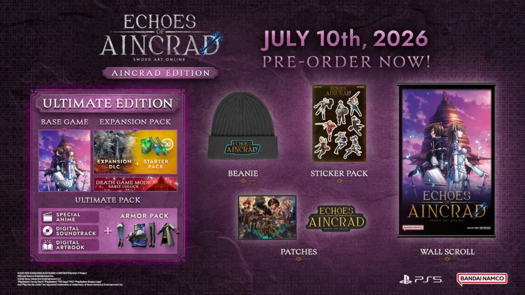 Echoes of Aincrad Sword Art Online Aincrad Edition PS5