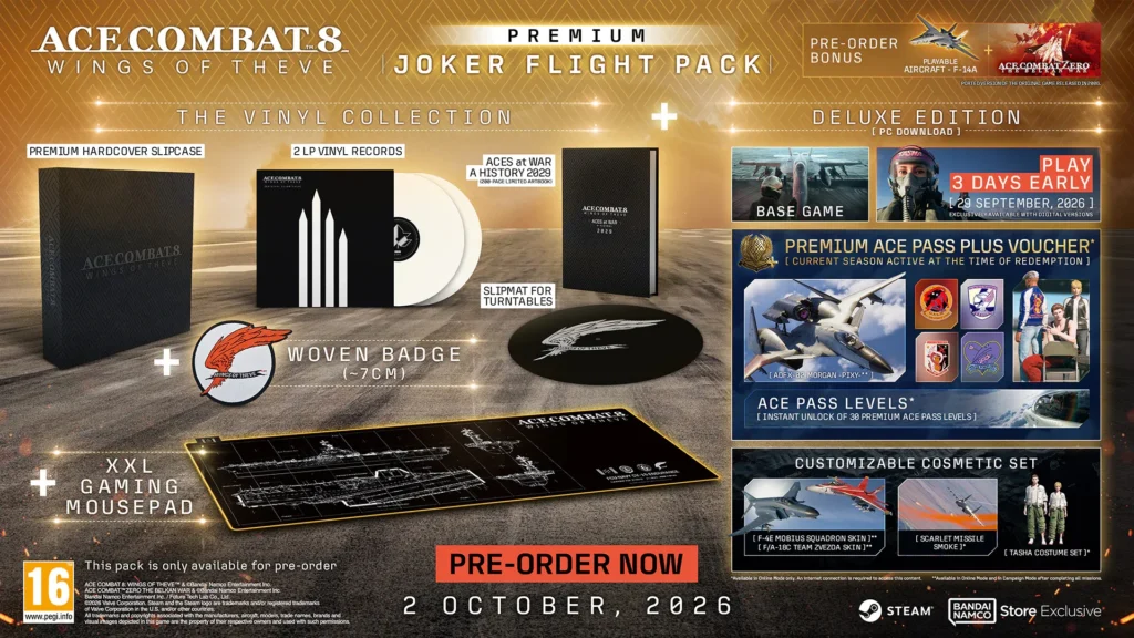 ACE COMBAT 8: WINGS OF THEVE
JOKER FLIGHT PACK PREMIUM JOKER FLIGHT PACK PC Steam