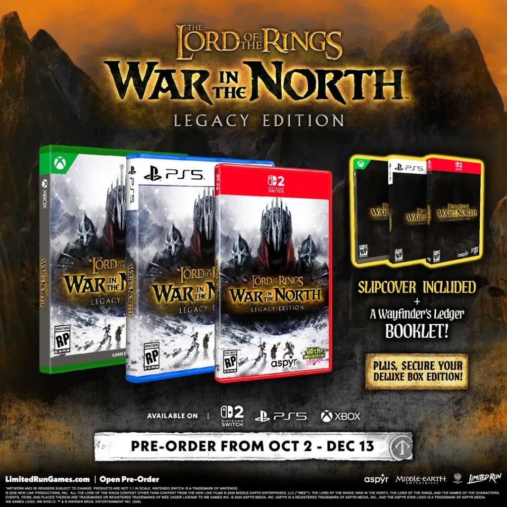 Lord of the Rings: War in the North Legacy Edition Standar Edition Switch 2 Xbox series X PS5